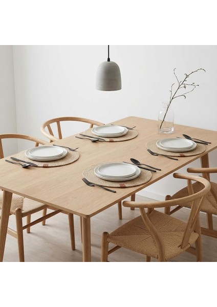 6 Adet Hasır Bej Yuvarlak Jüt Görünümlü Amerikan Servis - Lux Örgü Supla Seti (32CM) fiyatları