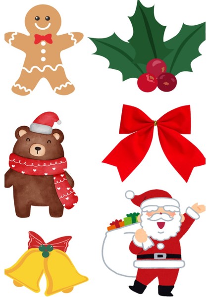 Renkli 12 Figür Keçe Süsler Yılbaşı Ağacı Dekoru Noel Şenliği