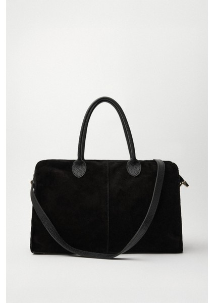 %100 Hakiki Süet Deri Fermuar Kapama ve Iç Cep Detaylı Kadın Omuz Çantası modelleri