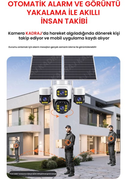 X34B – 4 Kameralı, 4g Sim Kartlı, 2 Solar Panel Destekli, 50GB Türk Telekom M2M Hat Hediyeli fiyatları