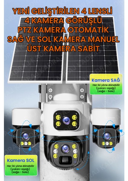 X34B – 4 Kameralı, 4g Sim Kartlı, 2 Solar Panel Destekli, 50GB Türk Telekom M2M Hat Hediyeli fırsatları