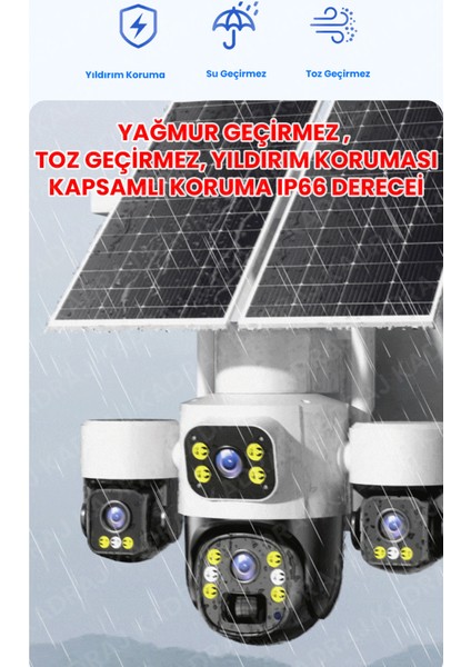 X34B – 4 Kameralı, 4g Sim Kartlı, 2 Solar Panel Destekli, 50GB Türk Telekom M2M Hat Hediyeli