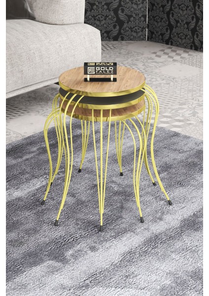 Zigon Sehpa Lükens Gold Antrasit Ceviz fiyatları