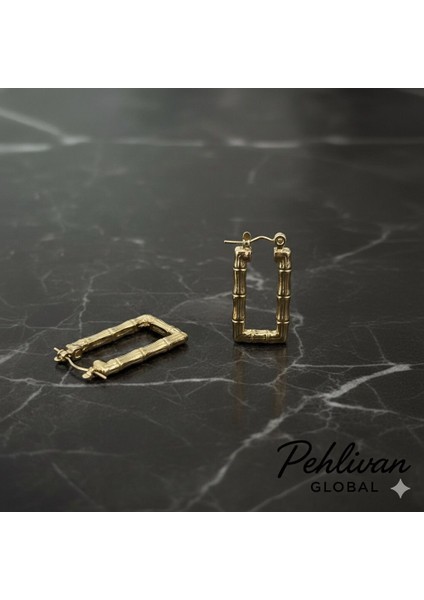 Bambu Model Gold Renk Çelik Küpe fiyatları