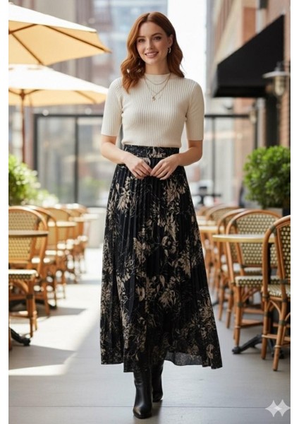 5478 Desenli Plise Etek