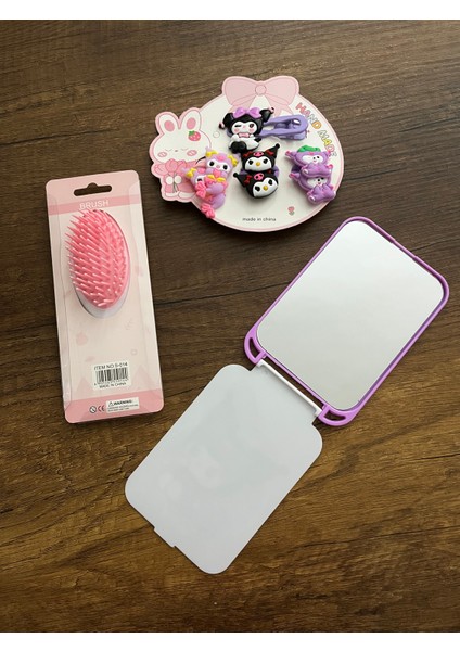 Kuromi Kız Çocuk Ayna Tarak ve 7'li Toka Seti Doğum Günü Yılbaşı Christmas Hediyesi Advent Calendar fırsatları