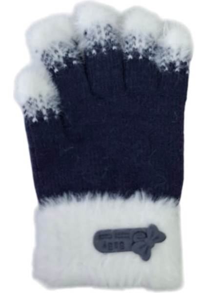 Spteks Kitti 4-8 Yaş Kız Çocuk Lacivert Renk Arma Figürlü Kışlık Örme Eldiven fiyatları