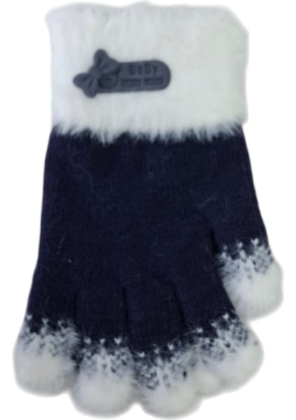 Spteks Kitti 4-8 Yaş Kız Çocuk Lacivert Renk Arma Figürlü Kışlık Örme Eldiven fırsatları