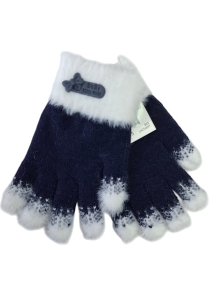 Spteks Kitti 4-8 Yaş Kız Çocuk Lacivert Renk Arma Figürlü Kışlık Örme Eldiven indirimleri