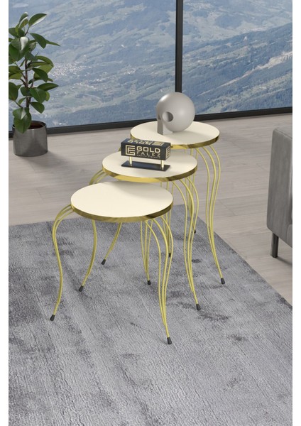 ZİGON SEHPA LÜKENS GOLD KREM