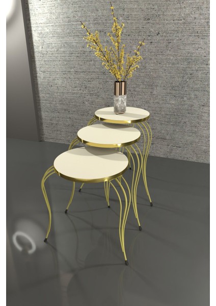 ZİGON SEHPA LÜKENS GOLD KREM modelleri