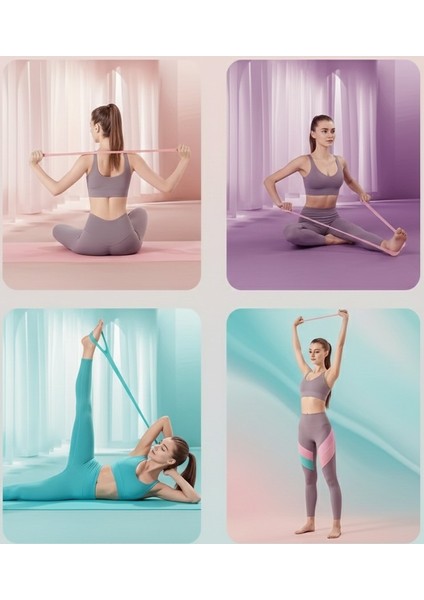 Tpe Premium Kaymaz Fitness Lastiği – Elastik Direnç Bandı | Sırt, Bel, Kol Egzersiz Bandı | Kaymaz Tutma Saplı Spor Bant