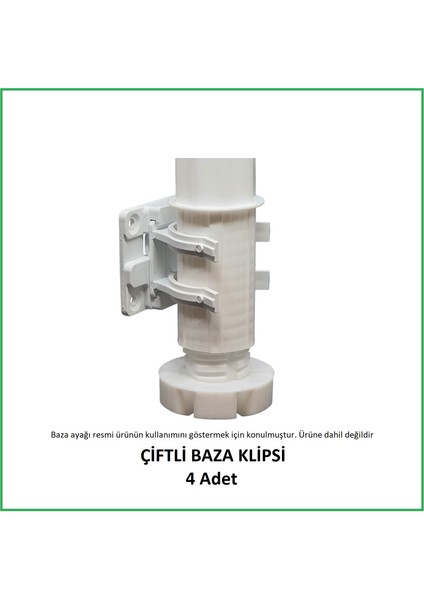 Baza Klipsi Çiftli 4 Adet Beyaz indirimleri