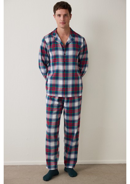 Ekoseli Light Erkek Uzun Kollu Gömlek Pijama Takımı modelleri