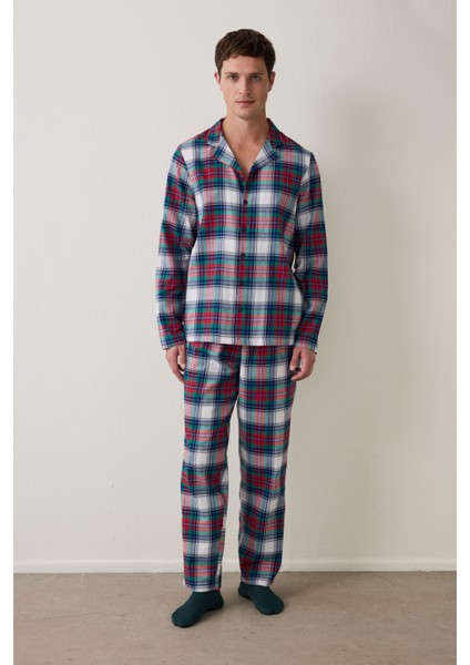 Ekoseli Light Erkek Uzun Kollu Gömlek Pijama Takımı fırsatları