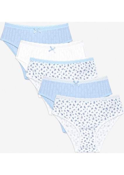 Kız Çocuk Flowers Point 5li Çok Renkli Slip Külot