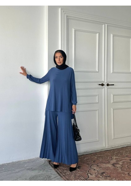 Tesettür Piliseli Pantolon Tunik Sandy Ikili Takım fırsatları