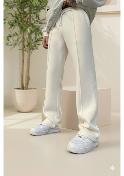 Premium Rahatlık: Ekru Oversize Dikiş Detaylı Jogger Eşofman Altı modelleri