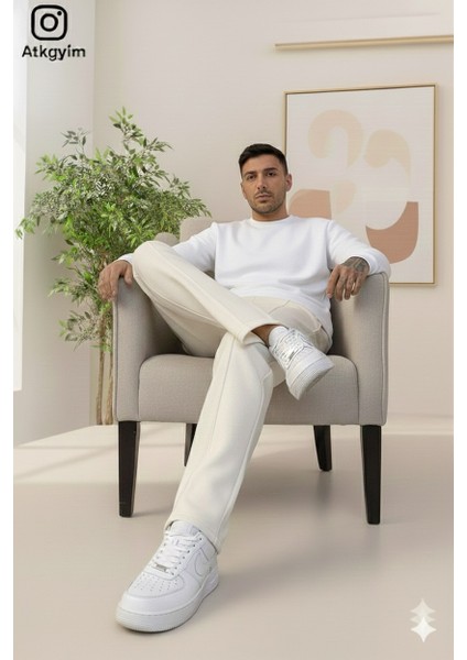 Premium Rahatlık: Ekru Oversize Dikiş Detaylı Jogger Eşofman Altı fırsatları