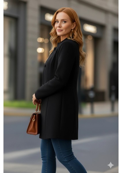 Kadın Uzun Kollu Yakalı Önü Düğmeli Ithal Kaşe Astarlı Kaban fiyatları