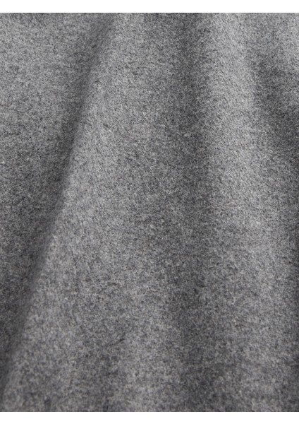 Erkek Gri Yün Karışımlı Relaxed Straight Pantolon modelleri