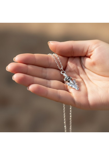 Antik Ok Ucu Gümüş Kaplama Düz Zincir Kolye indirimleri