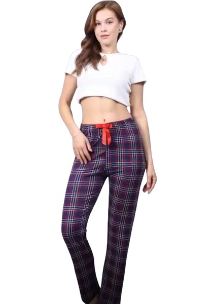 Pijama Altı Modal Ring Viskon Kumaş-Ekose Desenli