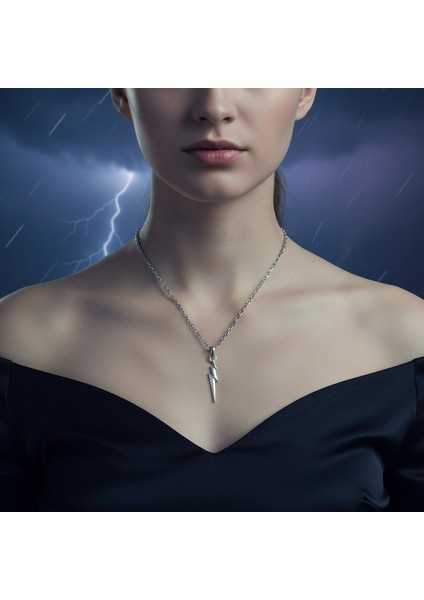 Şimşek - The Flash Gümüş Kaplama Düz Zincir Kolye fiyatları