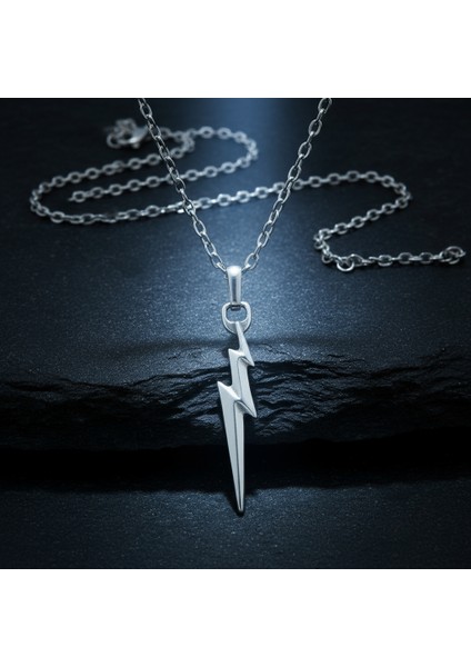 Şimşek - The Flash Gümüş Kaplama Düz Zincir Kolye modelleri