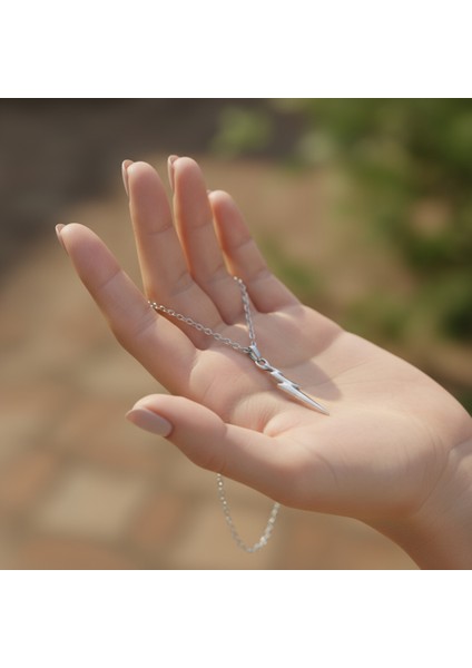 Şimşek - The Flash Gümüş Kaplama Düz Zincir Kolye indirimleri