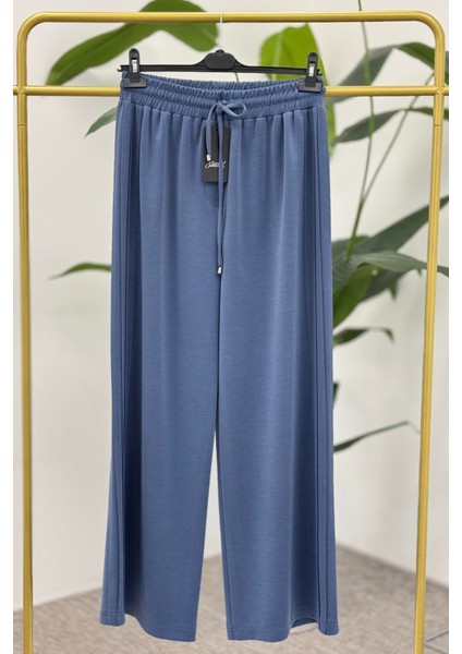 5581 Berlin Yanı Nervürlü Geniş Paça Pantolon