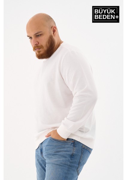 Erkek Büyük Beden Bisiklet Yaka Ince Sweatshirt SPR24BSW56 fiyatları