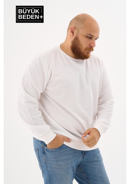 Erkek Büyük Beden Bisiklet Yaka Ince Sweatshirt SPR24BSW56 fırsatları