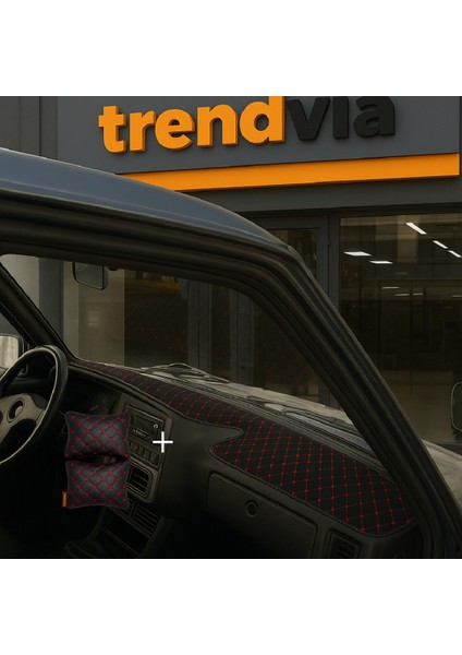 Tofaş Şahin Doğan Kartal Yüksek Ön Göğüs Siyah-Kırmızı Torpido Kılıfı / Siyah-Kırmızı Boyun Yastığı