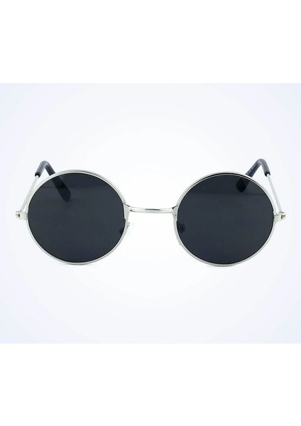 Yuvarlak Cam John Lennon Tarzı Gümüş Çerçeveli Siyah Gözlük fiyatları