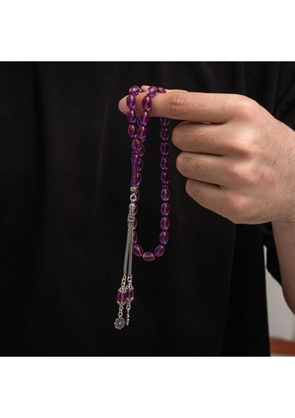 Hk Sıkma Kehribar Tesbih Gümüş Püskül |gümüş Takı Hediyelik Ürünler fırsatları