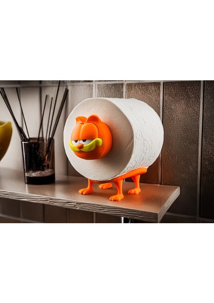 Turuncu 3D Garfield Tuvalet Kağıdı Süsü, Şık ve Eğlenceli Dekorasyon Için Ideal
