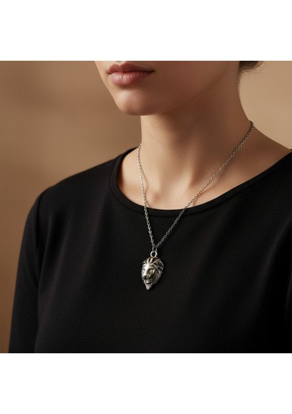 Aslan Gümüş Kaplama Düz Zincir Kolye fırsatları