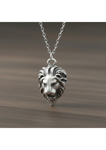 Aslan Gümüş Kaplama Düz Zincir Kolye indirimleri