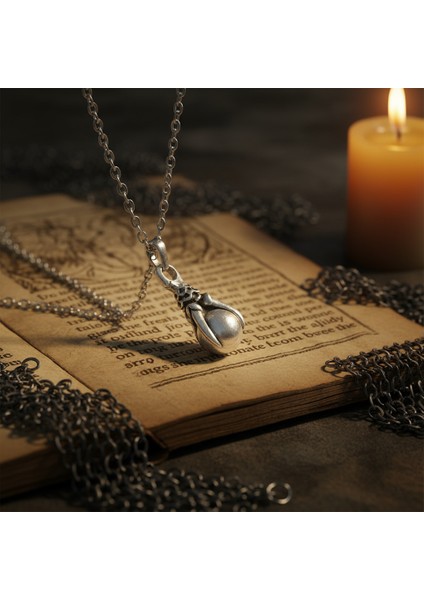 Gotik Ejderha Pençesi Gümüş Kaplama Düz Zincir Kolye fırsatları