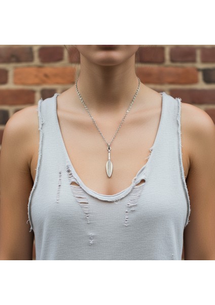 Mızrak Ucu Gümüş Kaplama Düz Zincir Kolye fiyatları