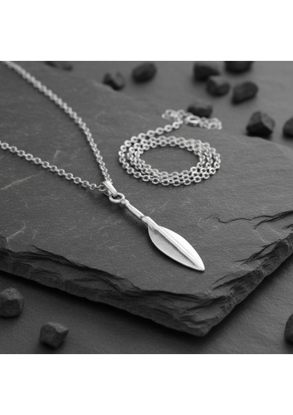 Mızrak Ucu Gümüş Kaplama Düz Zincir Kolye modelleri