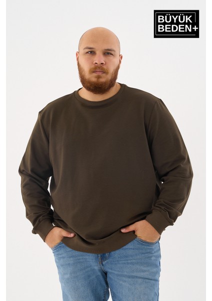 Erkek Büyük Beden Bisiklet Yaka Ince Sweatshirt SPR24BSW56 fırsatları