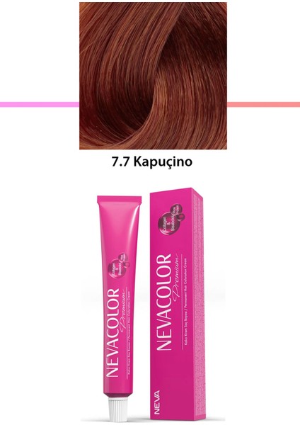 Premium 7.7 Kapuçino - Kalıcı Krem Saç Boyası 50 G Tüp