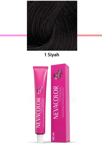 Premium 1 Siyah - Kalıcı Krem Saç Boyası 50 G Tüp