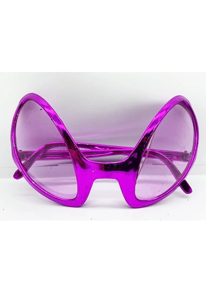 Gözlük - 80 Li 90 Lı Yıllar Parti Gözlüğü Fuşya Renk 8X13 cm
