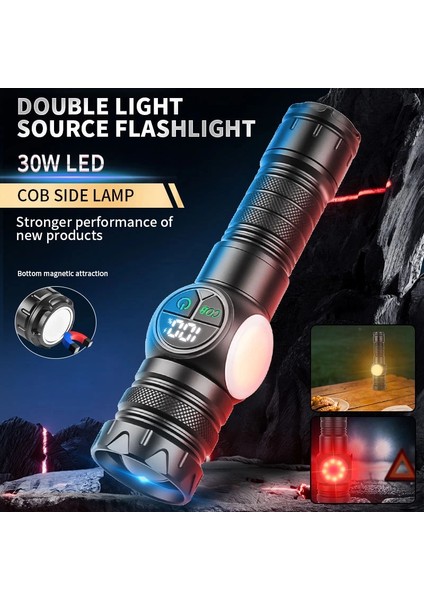 PS-8745 Profesyonel Zoomlu 30W Mıknatıslı Avcı Kamp Tamirci Feneri fiyatları