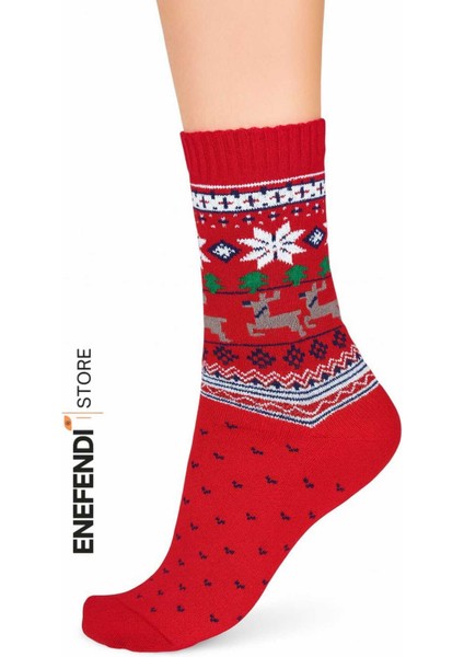 2 Çift Kadın Termal Kalın Lacivert Kırmızı Çorap–yumuşak Kışlık Bot Çorabı-Yılbaşı-Hediye 36-40 modelleri