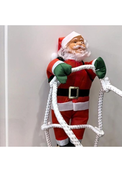 87 cm 2'li Noel Baba Tırmanan Süsleri, Yılbaşı Vitrin ve Çam Ağacı Süsleri