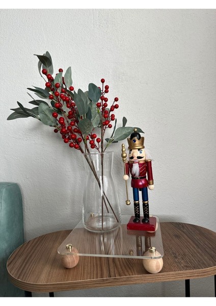 Turuncu Ahşap Top Ayaklı Şeffaf Düzenleyici, Şık ve Fonksiyonel Organizer. indirimleri